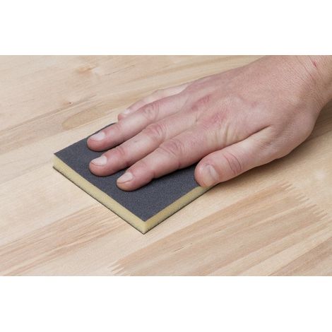 Éponge à poncer forte double face grain fin 125x98x12 mm (1/3)