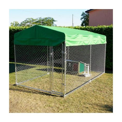 Box Per Cani Modello Husky Media Recinto 3,96 X 2,28 Coperto Senza Porta Ciotole