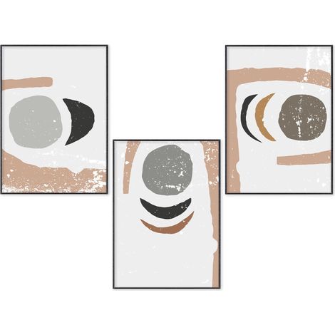 Lupia POSTER Set 3 stampe da parete SMILE A3 29,7x42 cm ART PRINTS METAL finitura metallizzata per soggiorno, camera da letto, cucina, astratti alta qualita', SENZA CORNICE (1/4)