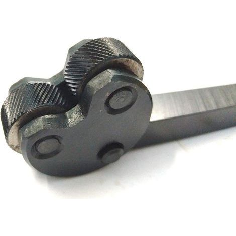 Utensile per zigrinatura con testa girevole e 2 ruote zigrinanti per portautensili da tornio, passo 1,0 mm (1/5)