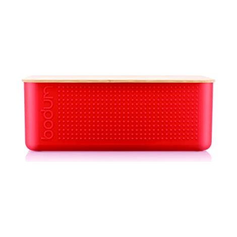 Scatola per pane - BODUM - 11555-04 - Grande modello - Coperchio in bambù - Rosso