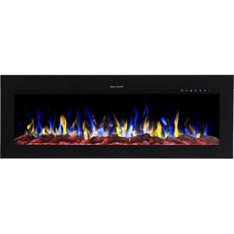 Cheminée électrique encastrable et murale Diane 153cm - 1400/1600 W (1/5)