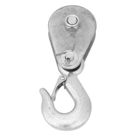 Single Wheel Pulley Block High Strength Steel Lifting Rope Pulley Block with Hook Single Pulley Block for Household Skis Cable Sliding(1 Tons) (1/5)