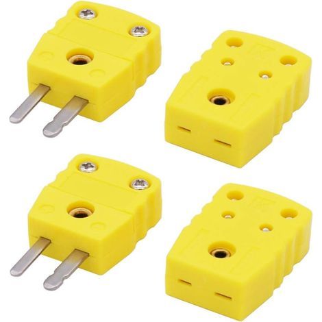 2 pares de conectores de cable adaptadores de enchufes para termopar tipo K macho y hembra PLUGS-MFD (1/4)
