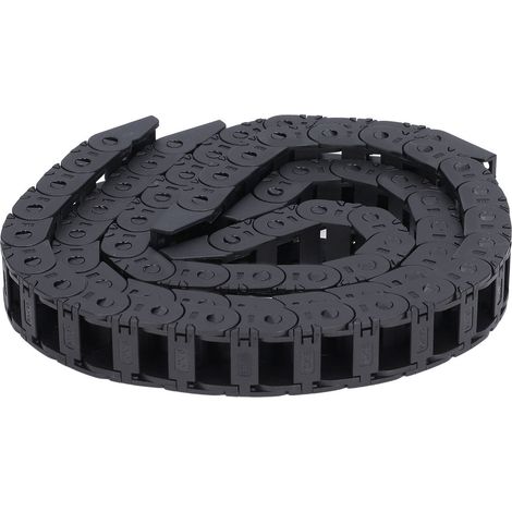 Lot de 3 chaînes porte-câbles DIY pour imprimante 3D VORON 2.4 250 mm, accessoires inclus, ouverture en nylon noir. (1/5)