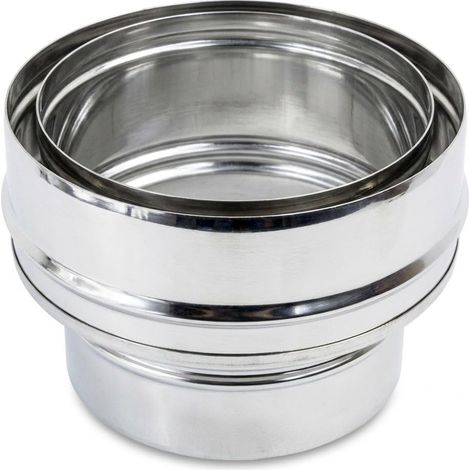 Maka Raccordo Mono-Doppia Parete Canna Fumaria Doppia Parete Aria Inox Inox Ø 130 mm (esterno 180) (1/5)