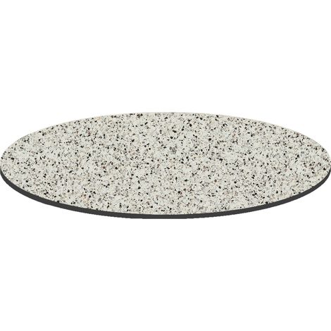Plateau de table de jardin rond HPL 70 cm terrazzo (1/5)