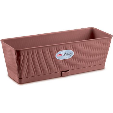 Stefanplast Liberty, balconetta marrone cm 50x18x17 con riserva d'acqua