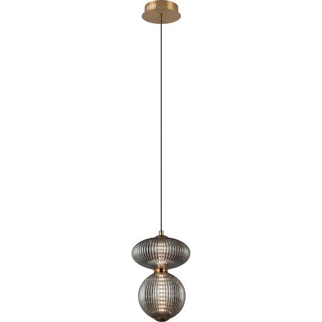 Suspension verre fumé noir LED 7W 3000K Italux NICO (1/2)