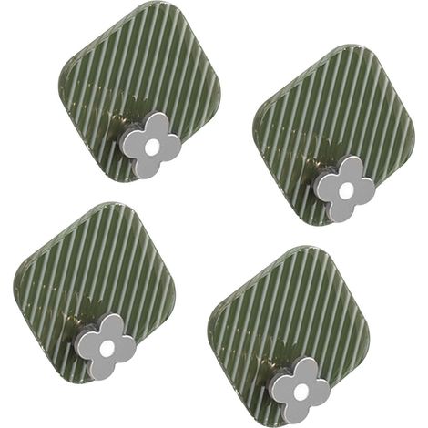 4 selbstklebende Haken aus ABS-Kunststoff, wasserfeste Handtuchhalter ohne Nägel, für Bad, Küche und Büro, grün, 6 x 6 cm (1/5)