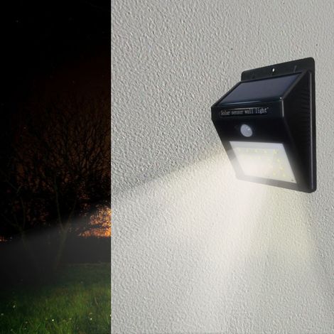Optonica – Applique solaire LED noire 0.75W IP54 – Détecteur de mouvement – Autonomie 8h – Éclairage extérieur écoénergétique