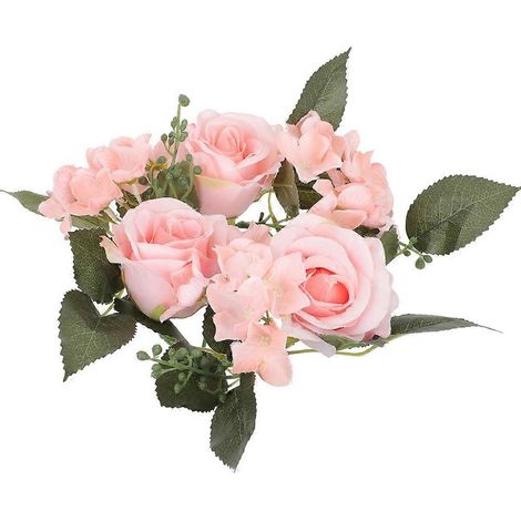 Couronne de fête avec bougies artificielles et anneaux de fleurs décoratifs (2 pièces) (1/5)