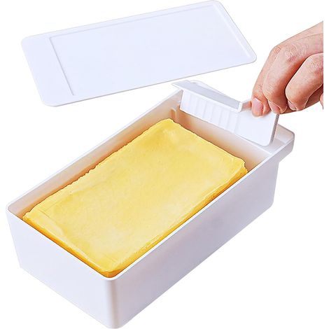 Burriera con coperchio, scatola per burro con tagliere, burriera in plastica richiudibile per frigorifero