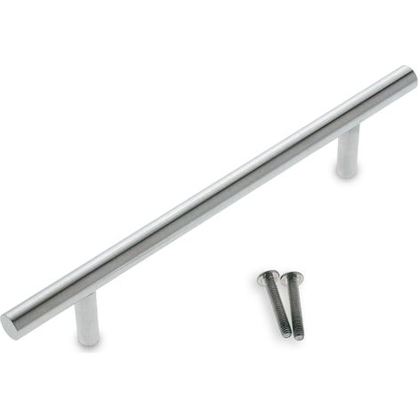 Poignée de meuble - Acier inoxydable 18/8 - Mat - 96 mm - Résistant et durable - Facile à installer - Moderne et élégant (1/5)