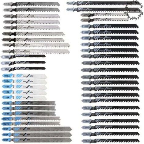 Largeight – Lot de 48 lames de scie sauteuse à tige en T – HCS/HSS pour coupes précises dans bois, plastique et métal – Étui de rangement inclus - 48pcs (1/5)