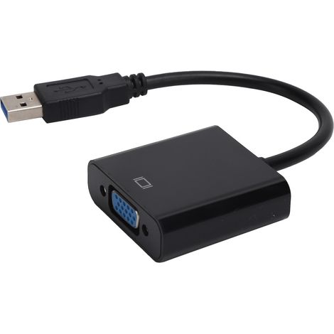 Convertisseur USB 3.0 vers VGA 5Gbps, Câble Adaptateur Vidéo Externe 1080P Noir (1/5)