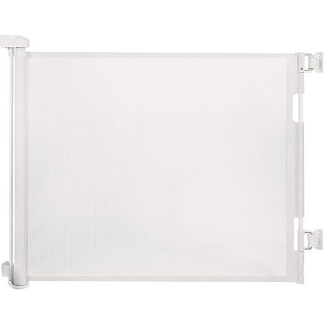 1 barrière de sécurité rétractable, 0-140cm, maille robuste, ouverture une main, intérieur extérieur (1/5)