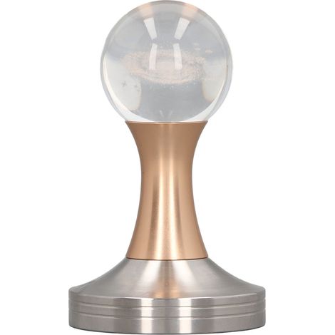 Pilon à café en acier inoxydable qualité alimentaire, boule en cristal, 58mm/2.3in, doré, pour cuisine et boutique, presse-poudre à café.