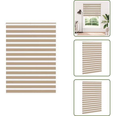 vidaXL Zebrarollo Sandbraun 160x200 cm Stoffbreite 155,9 cm Polyester (1/5)