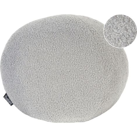 Coussin Décoratif en Fausse Fourrure Bouclé 30 x 30 cm Accessoires Salon Chambre Gris Salvia