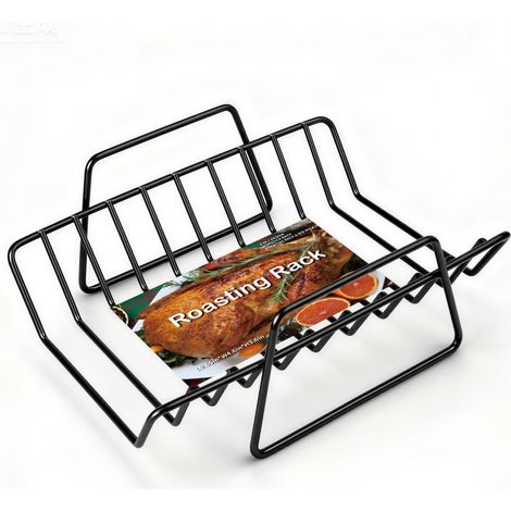 Support de Barbecue 2-en-1, Grille à Côtes et Poulet, Antiadhésif, en Métal, pour BBQ et Four (1/3)