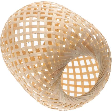 Abat-jour rustique en bambou tressé, accessoire pour lampe suspendue (1/5)