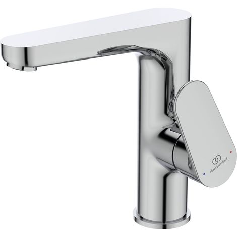 Ideal Standard Grifo de lavabo Cerafine O, H155, con vaciador, Salida 136mm, Cromo, BC703AA (1/3)