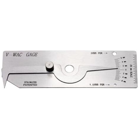 Sollbry V-WAC Jauge, Jauge de soudage V‑WAC outil de mesure de soudure d'inspection de taille de jauge d'épaisseur de tôle de fil d'acier inoxydable (Metric) (1/5)