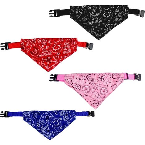 4pcs Bandanas pour Chiens, Ajustable Bandana Chien Collier Animaux Foulard Triangle pour Chiot Petit Chien Chat