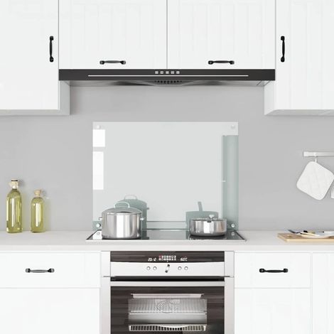 Pare-boue transparent 80x60 cm en verre trempé pour cuisine (1/5)