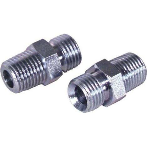 Raccord pneumatique, acier inoxydable, buse de carburant, DN8, filetage droit hexagonal 1/4, connecteur droit mâle haute pression durable à double filetage mâle (1/4)