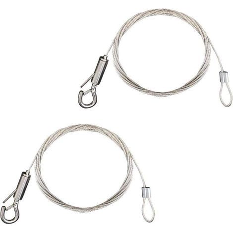 2pcs Fil Suspension Cadre en Acier Inoxydable Câble Acier Galvanisé avec Tendeur et Crochet Fil Suspendu pour Cadre Photo/Lumière/Cimaise/Miroir/Rideaux-1.5mm x 2m Chargé Max de 30KG (1/4)