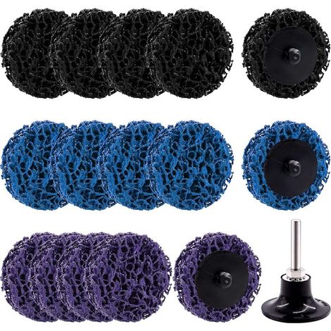 Kit 15 disques à lamelles Roloc 5cm (2") – 3 couleurs, pour meuleuse, décapage rouille et nettoyage. (1/5)