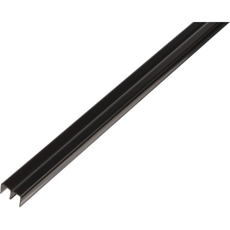 ALBERTS Führungsschienenprofil oben, PVC schwarz, Lxlichte BxH 2000 x 6,5 x 10 mm (1/3)