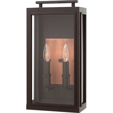 Wandleuchte Außenlampe Wandlampe Außenleuchte Bronze Kupfer Alu Glas 2-flammig (1/5)