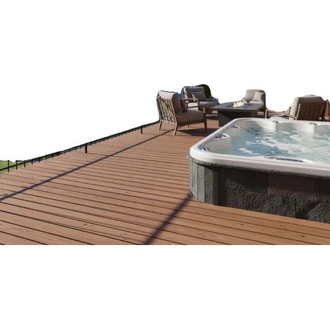 Valla de jardín, de plástico resistente, apta para patios y jardines, color negro. (1/2)