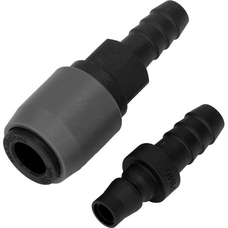 Jeu de 5 raccords rapides type C auto-bloquants, coupleur pneumatique acier et plastique, embout SH+PH40, fixation étanche pour air comprimé. (1/5)
