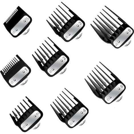 Protège-tondeuses Premium, Guides De Coupe Cheveux Professionnels, Peignes Avec Clip Métallique, Compatibles WAHL, La Plupart Des Tondeuses, 8 Pièces/10 Pièces(8 pc) Pc -