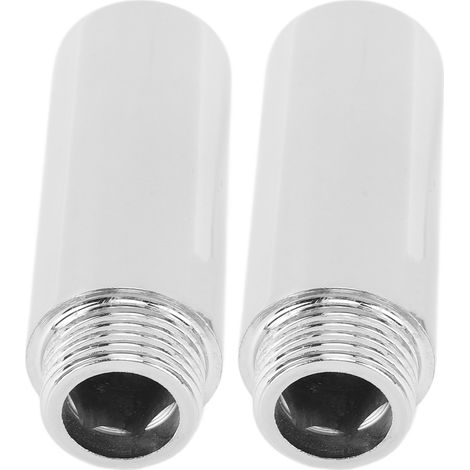 Lot de 2 rallonges de bras de douche en acier inoxydable chromé, pour salle de bain, 6,1 cm / 2,4 pouces (1/5)
