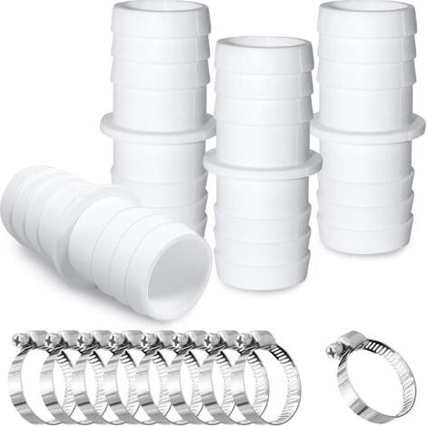 Pieza de adaptador de conexión für piscina, conector für manguera de piscina, Ø 32 mm a 38 mm, juego de conexión für tuberías de piscina, con 8 abrazaderas für manguera, Geeignet für pisci (1/5)
