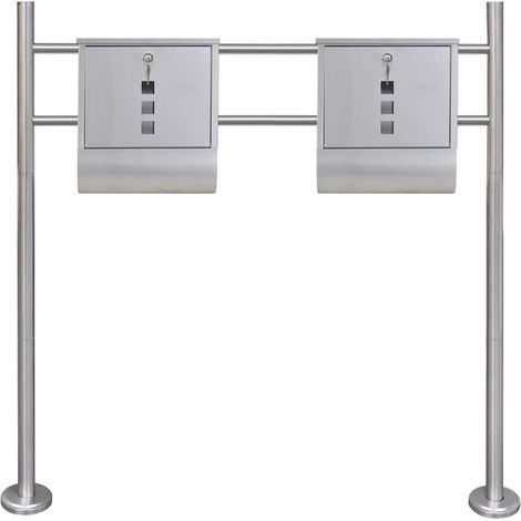 Maison Exclusive - Double boîte à lettre sur support en acier inoxydable