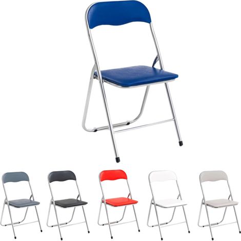 Marvin Sedia Pieghevole Imbottita Salvaspazio Portatile Richiudibile Da Interno Esterno Giardino Campeggio Ufficio Resistenti Ferro Leggere (Blu)