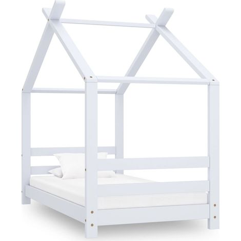 Estructura de cama infantil madera maciza pino blanco 70x140 cm vidaXL (1/5)
