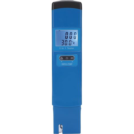 Testeur d'eau, Compteur de Piscine Numérique avec écran rétroéclairé pour Chlore sans ORP et Température de 32 à 122 °F pour Piscines, Aquariums, Bains à Remous (1/5)