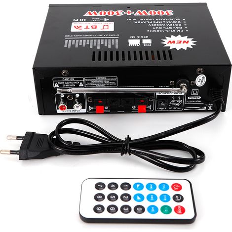 600W Mini HIFI digitaler Bluetooth-Audio-Leistungsverstärker mit Fernbedienung Audioverstärker Digital Power Amplifier FM Verstärker (1/5)