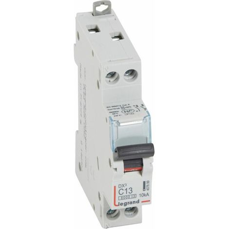 407699 Disjoncteur Unipolaire + Neutre 13a - 1p+n Courbe C - 6/10ka - à Vis - Legrand Dx3