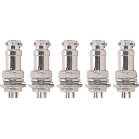 Connecteur Avion GX16 16mm 3 broches, 5 pièces prise femelle mâle, raccord métallique panneau châssis, alimentation 450V, fiche filaire industrielle. (1/5)