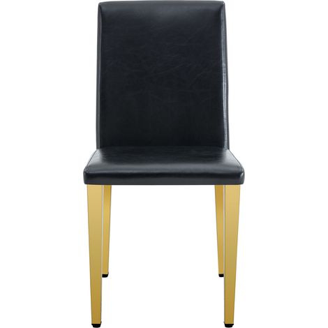 Set di 6 sedie da pranzo minimaliste in similpelle nera e metallo dorato HOMVRA (1/5)