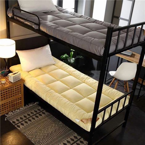 Matelas Pads - Fibre Polyester - 90 x 200 cm - Lavable - Respirant - Pliaable - Pour Lit Chambre Invités - 1 Pièce (1/5)