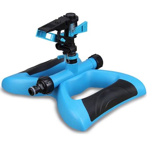 Gartensprenger, Premium-Qualitätssprenger zur Bewässerung großer Flächen bis zu 360 Grad, automatischer rotierender Wassersprenger für Rasen, Hof und Garten (Blau) (1/5)